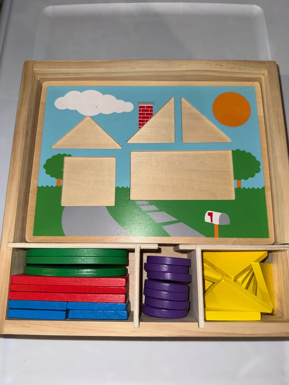 Wooden Shape Sorting Puzzle Toy for Kids - Multicolor